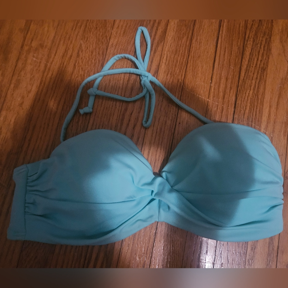 Victoria's Secret Aqua Bikini Set XS Stappy Bottoms & Removable Strapless Top - Picture 9 of 16